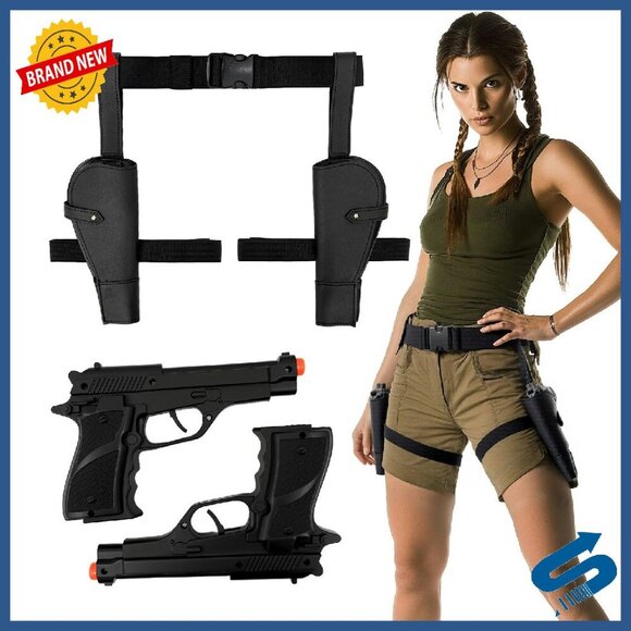 Adjustable Leg Holster Belt Set with Pistols for Cosplay Costume Accessories main image 4